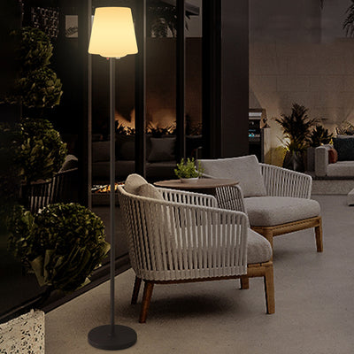 Modern Minimalist Outdoor Waterproof Round Cylindrical PE Iron LED Standing Floor Lamp For Garden