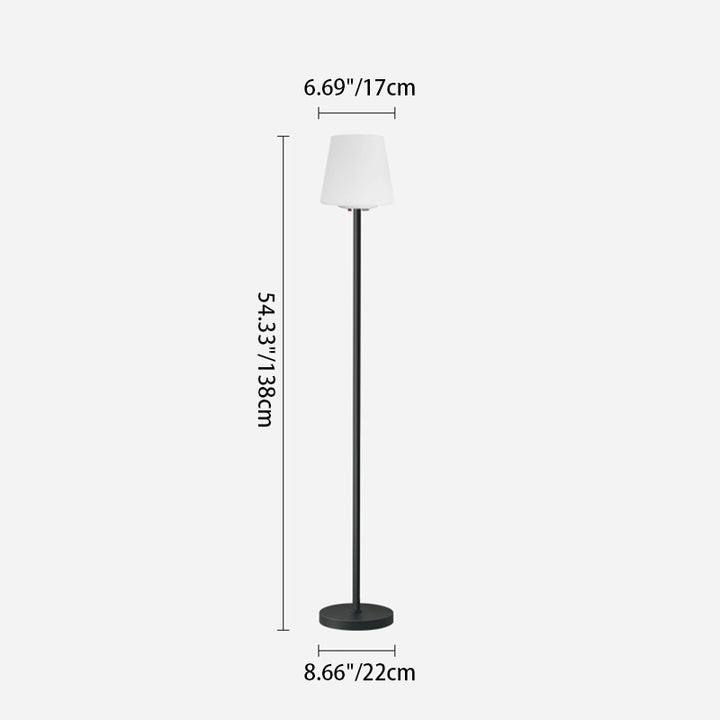 Moderne minimalistische Outdoor wasserdichte runde zylindrische PE Eisen LED Stehlampe für den Garten 