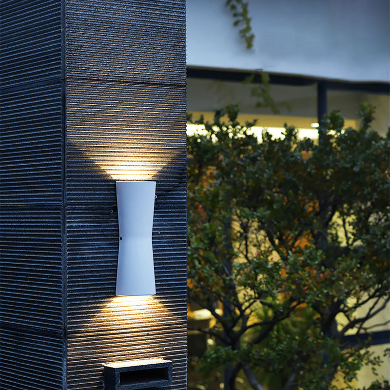 Moderne Minimalistische Outdoor Wasserdichte Runde Zylindrische Glas Eisen LED Wandapplik Leuchte Für Garten 