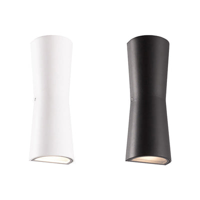 Modern Minimalist Outdoor Waterproof Round Cylindrical Glass Iron LED Wall Scone Lamp For Garden