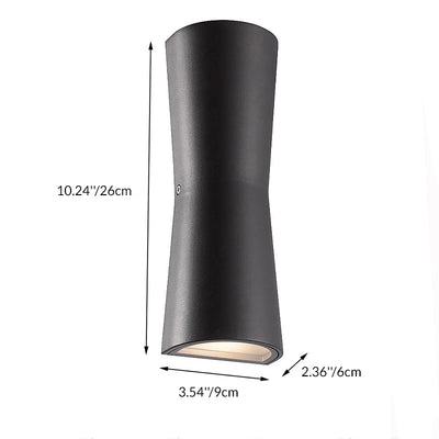 Modern Minimalist Outdoor Waterproof Round Cylindrical Glass Iron LED Wall Scone Lamp For Garden