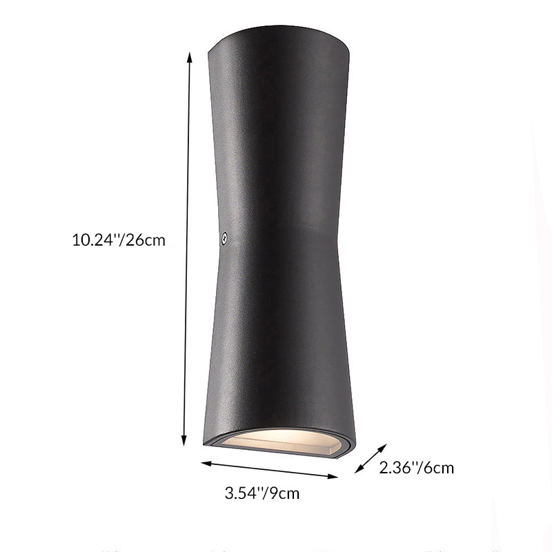 Modern Minimalist Outdoor Waterproof Round Cylindrical Glass Iron LED Wall Scone Lamp For Garden