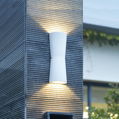 Modern Minimalist Outdoor Waterproof Round Cylindrical Glass Iron LED Wall Scone Lamp For Garden