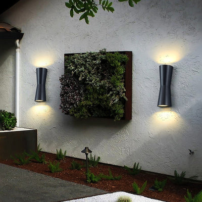 Modern Minimalist Outdoor Waterproof Round Cylindrical Glass Iron LED Wall Scone Lamp For Garden