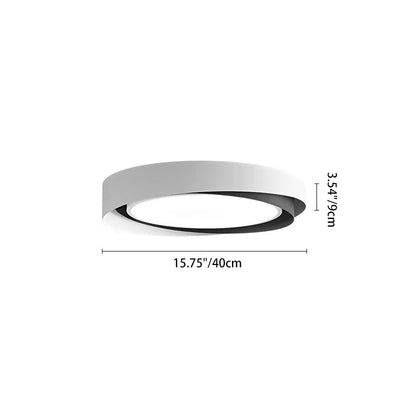 Modern Minimalist Round Cylindrical Iron Acrylic LED Flush Mount Ceiling Light For Bedroom