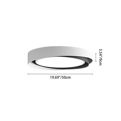 Modern Minimalist Round Cylindrical Iron Acrylic LED Flush Mount Ceiling Light For Bedroom