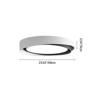 Modern Minimalist Round Cylindrical Iron Acrylic LED Flush Mount Ceiling Light For Bedroom
