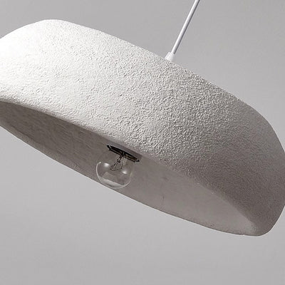 Modern Minimalist Round Cylindrical Plastic Foam 1-Light Pendant Light For Living Room