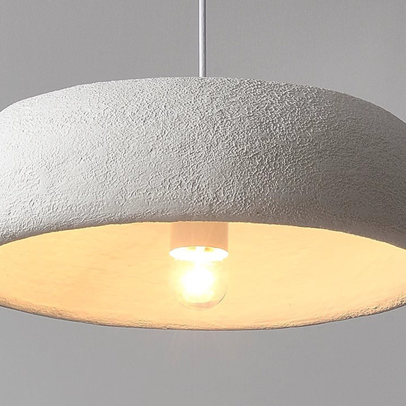 Modern Minimalist Round Cylindrical Plastic Foam 1-Light Pendant Light For Living Room