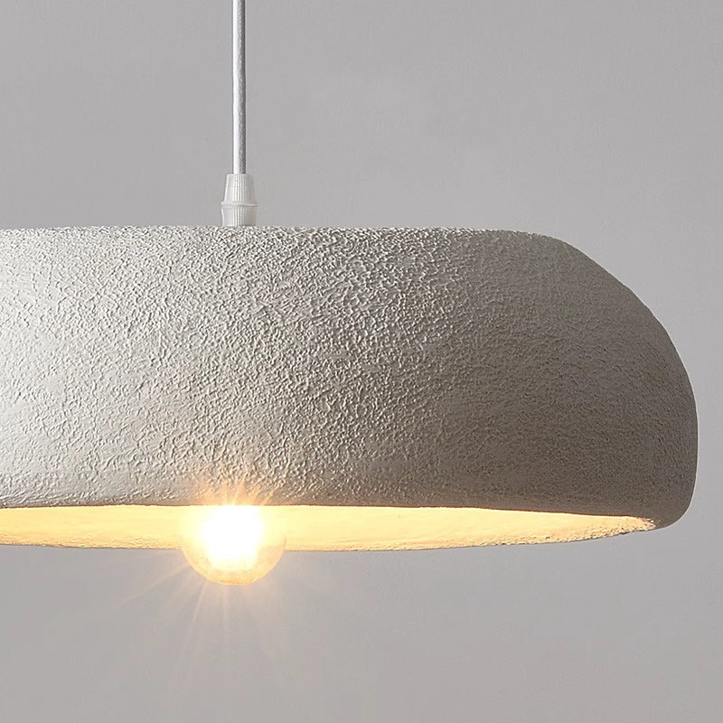 Modern Minimalist Round Cylindrical Plastic Foam 1-Light Pendant Light For Living Room