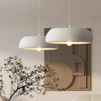 Modern Minimalist Round Cylindrical Plastic Foam 1-Light Pendant Light For Living Room