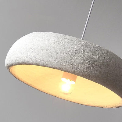 Modern Minimalist Round Cylindrical Plastic Foam 1-Light Pendant Light For Living Room