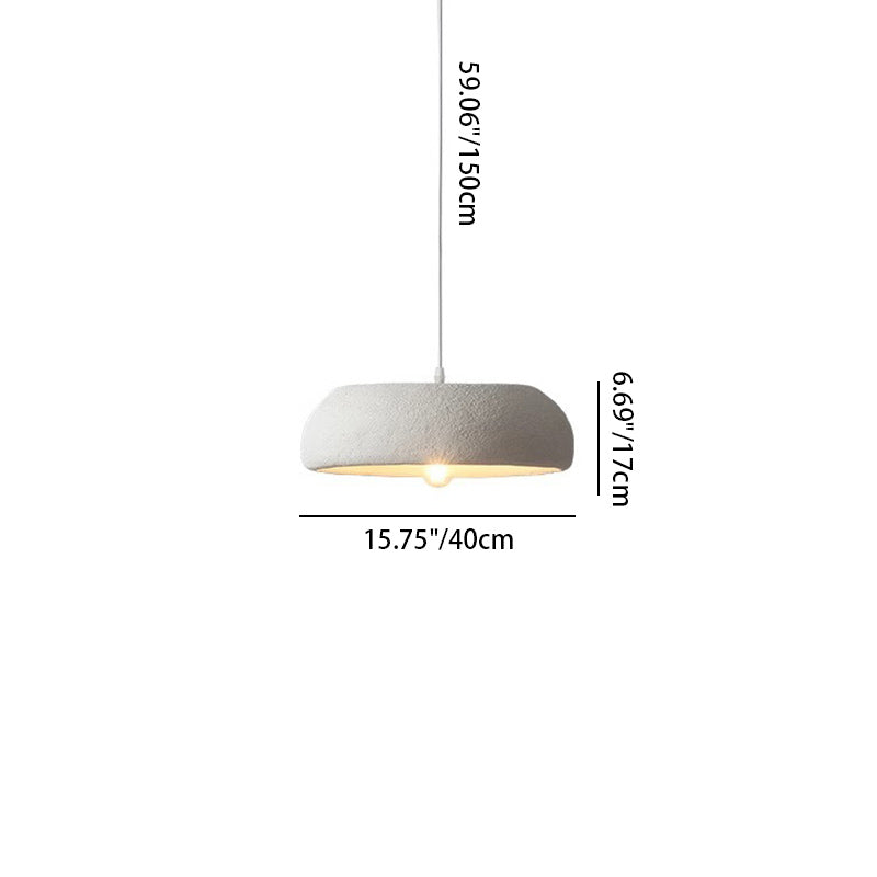 Modern Minimalist Round Cylindrical Plastic Foam 1-Light Pendant Light For Living Room