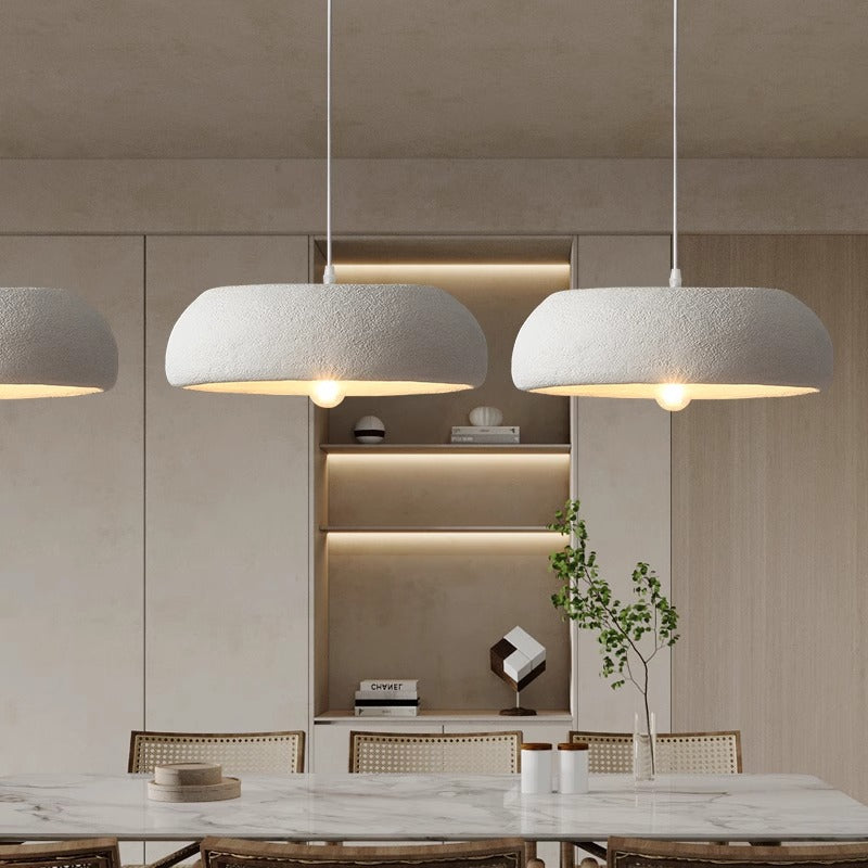 Modern Minimalist Round Cylindrical Plastic Foam 1-Light Pendant Light For Living Room