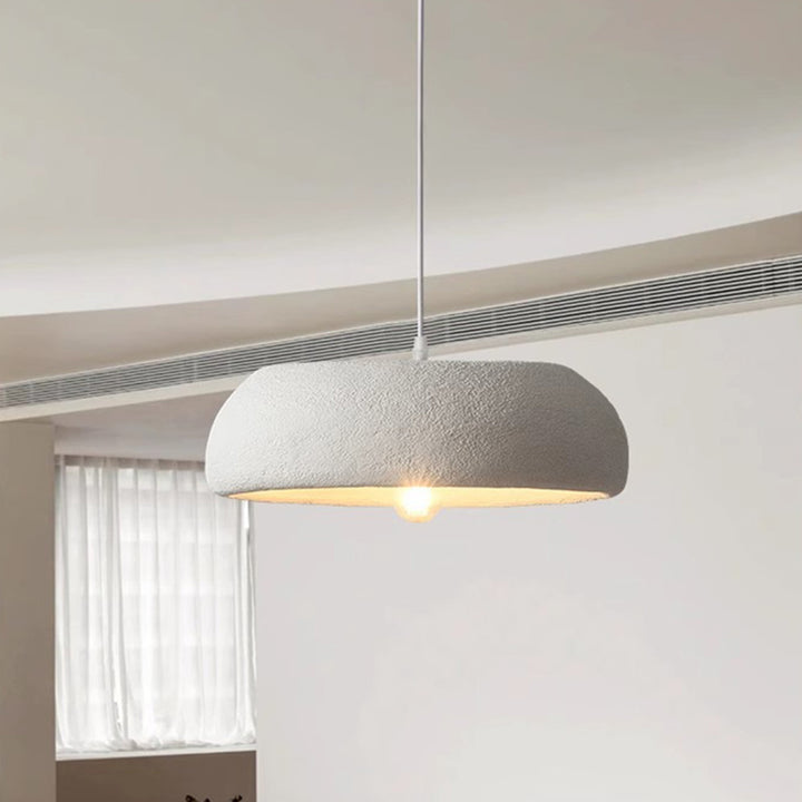 Lámpara colgante moderna minimalista redonda cilíndrica de plástico espuma 1 luz para sala de estar 