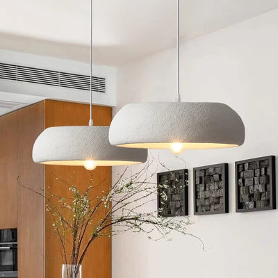 Modern Minimalist Round Cylindrical Plastic Foam 1-Light Pendant Light For Living Room