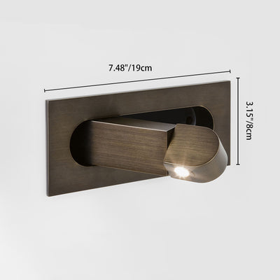 Modern Minimalist Rectangular Cylindrical Steel Aluminum LED Wall Scone Lamp For Bedroom