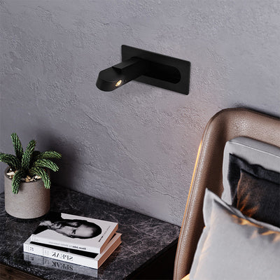 Modern Minimalist Rectangular Cylindrical Steel Aluminum LED Wall Scone Lamp For Bedroom