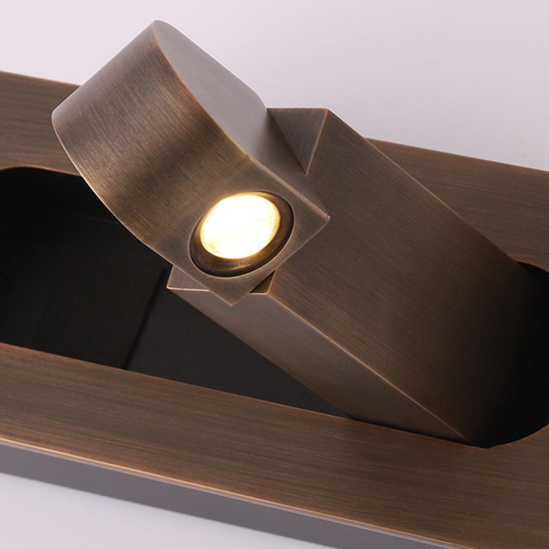 Modern Minimalist Rectangular Cylindrical Steel Aluminum LED Wall Scone Lamp For Bedroom
