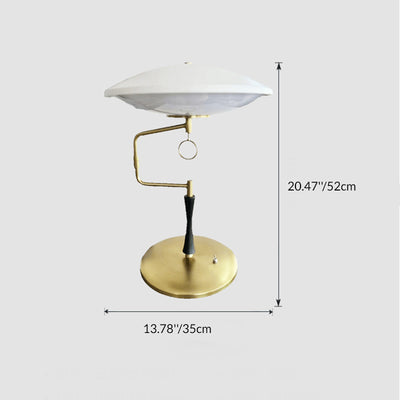Contemporary Creative Flying Saucer-Shaped Round Iron Acrylic LED Table Lamp For Bedroom