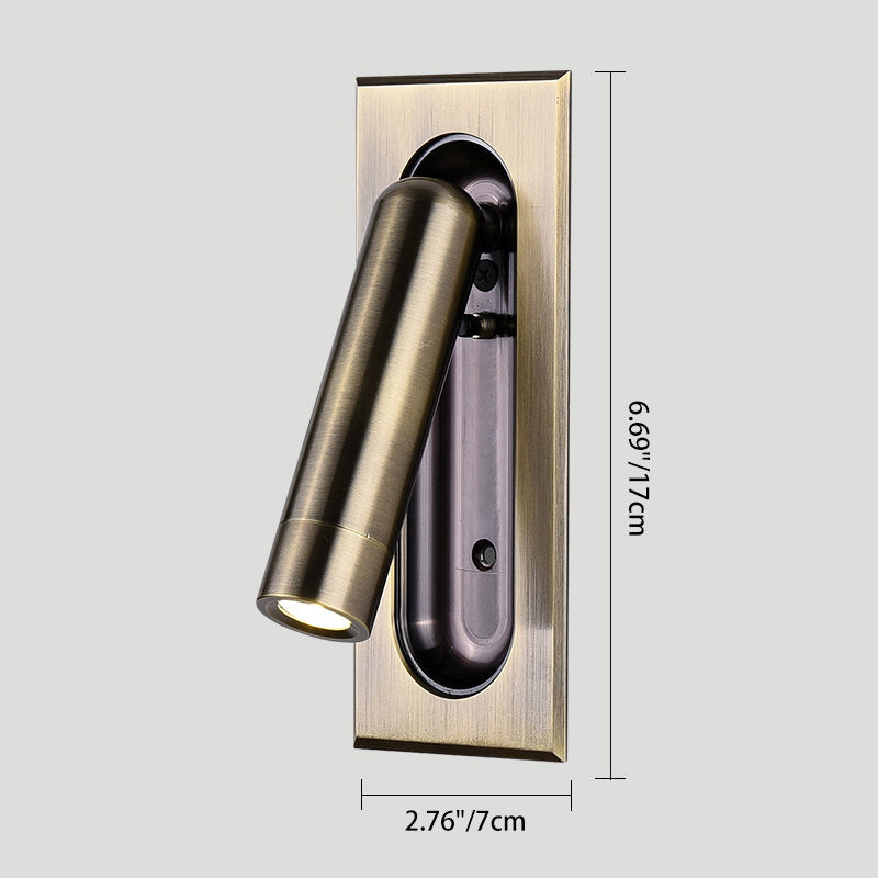 Contemporary Creative Cylindrical Rectangular Acrylic Aluminum Inset LED Wall Scone Lamp For Bedroom