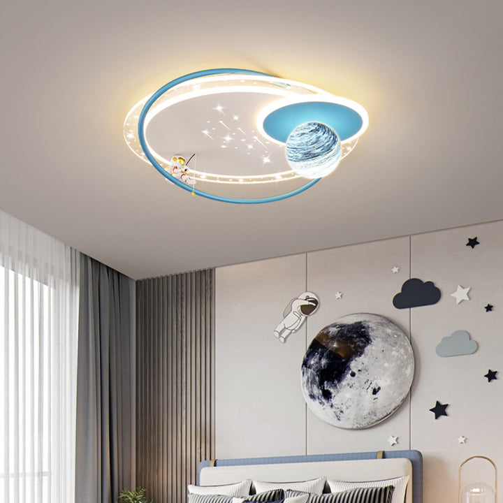 Lumière de plafond LED montée au ras du plafond en fer et verre acrylique rond sphérique créatif contemporain pour chambre 