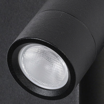 Modern Minimalist Round Cylindrical Aluminum Acrylic LED Wall Scone Lamp For Bedroom
