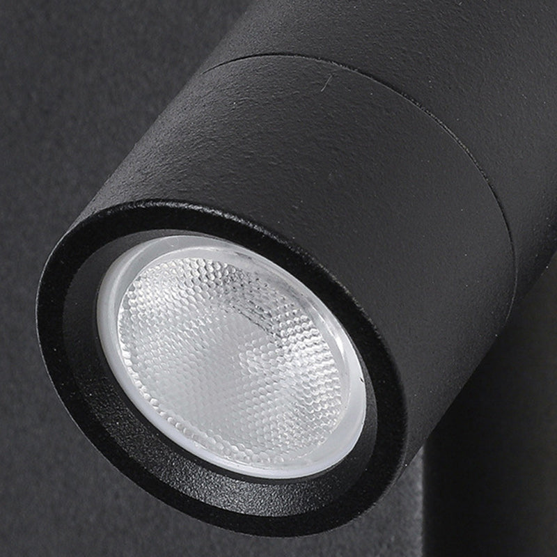 Modern Minimalist Round Cylindrical Aluminum Acrylic LED Wall Scone Lamp For Bedroom