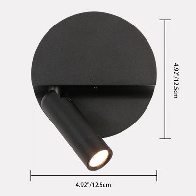 Modern Minimalist Round Cylindrical Aluminum Acrylic LED Wall Scone Lamp For Bedroom