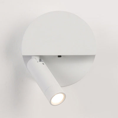 Modern Minimalist Round Cylindrical Aluminum Acrylic LED Wall Scone Lamp For Bedroom