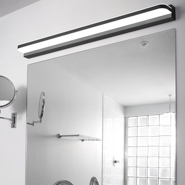 Modern Minimalist Waterproof Rectangular Stainless Steel Acrylic LED Vanity Light Wall Scone Lamp For Bathroom