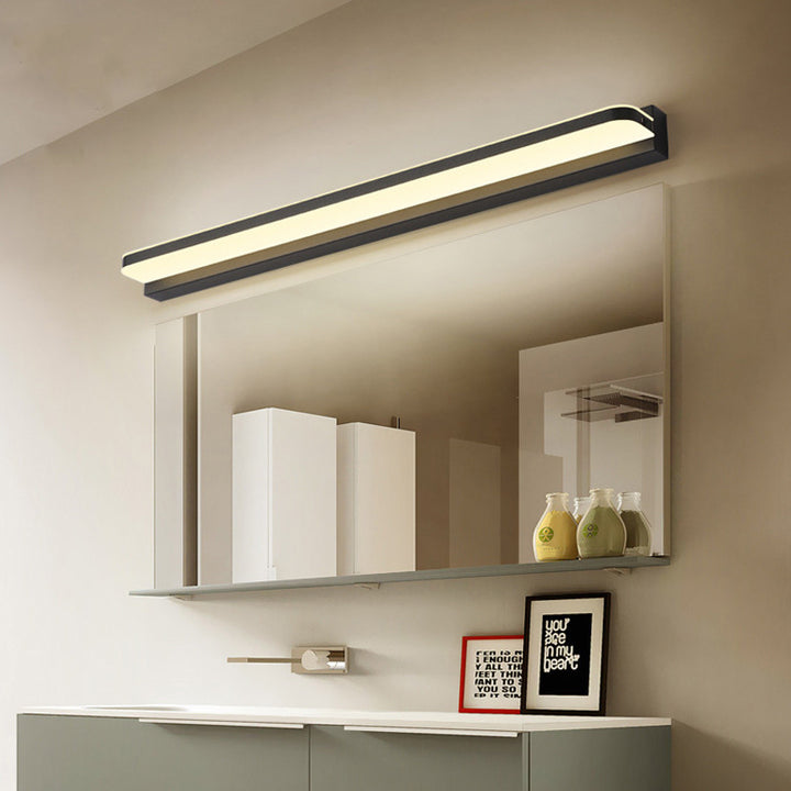 Modern Minimalist Waterproof Rectangular Stainless Steel Acrylic LED Vanity Light Wall Scone Lamp For Bathroom