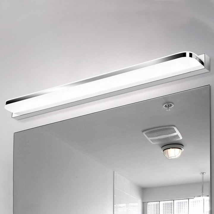 Modern Minimalist Waterproof Rectangular Stainless Steel Acrylic LED Vanity Light Wall Scone Lamp For Bathroom