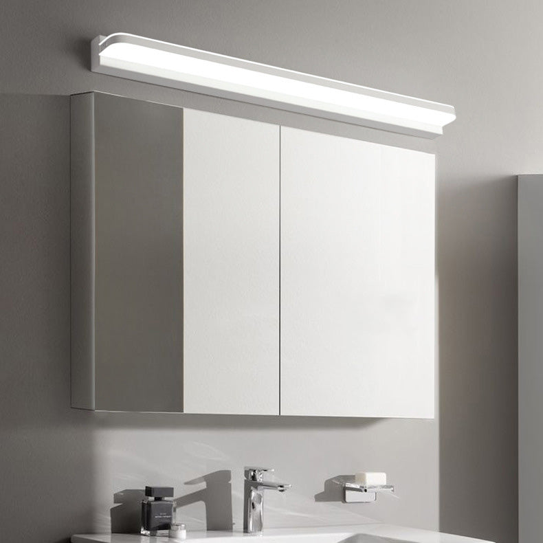 Modern Minimalist Waterproof Rectangular Stainless Steel Acrylic LED Vanity Light Wall Scone Lamp For Bathroom
