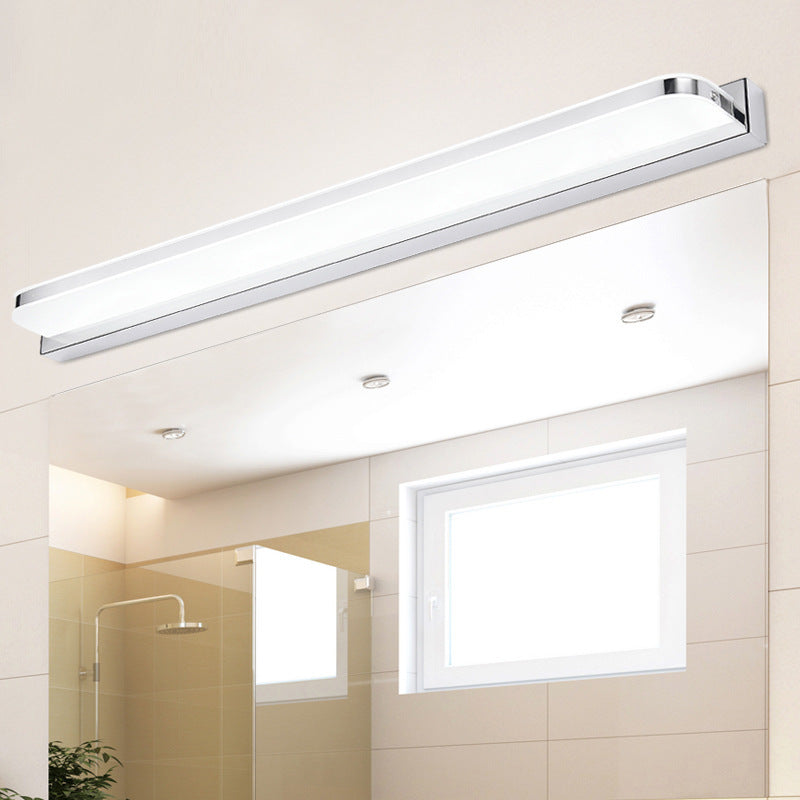 Modern Minimalist Waterproof Rectangular Stainless Steel Acrylic LED Vanity Light Wall Scone Lamp For Bathroom