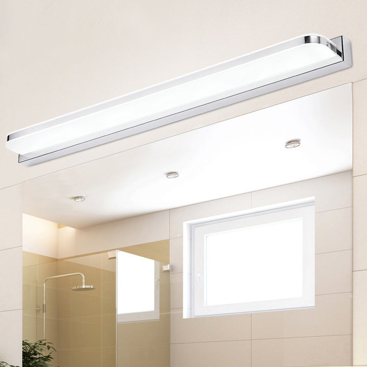 Modern Minimalist Waterproof Rectangular Stainless Steel Acrylic LED Vanity Light Wall Scone Lamp For Bathroom