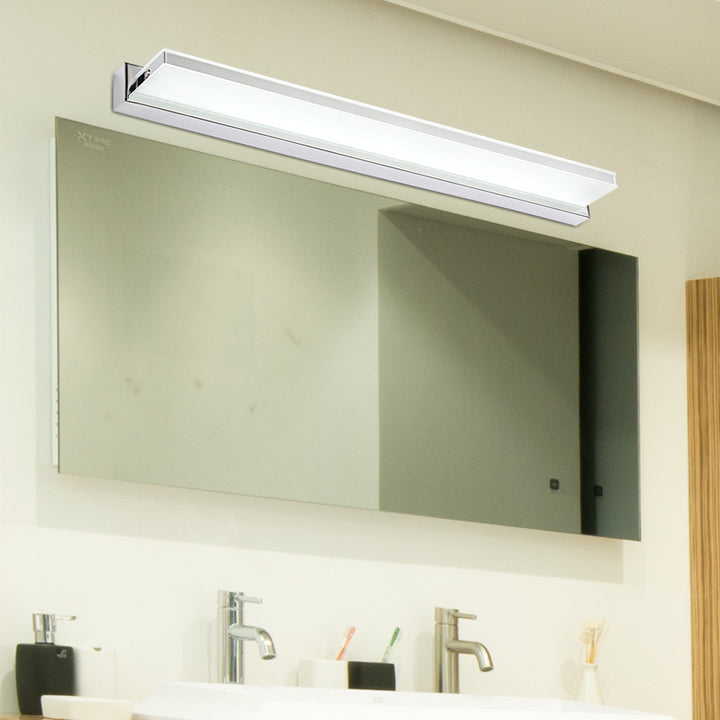 Modern Minimalist Waterproof Rectangular Stainless Steel Acrylic LED Vanity Light Wall Scone Lamp For Bathroom
