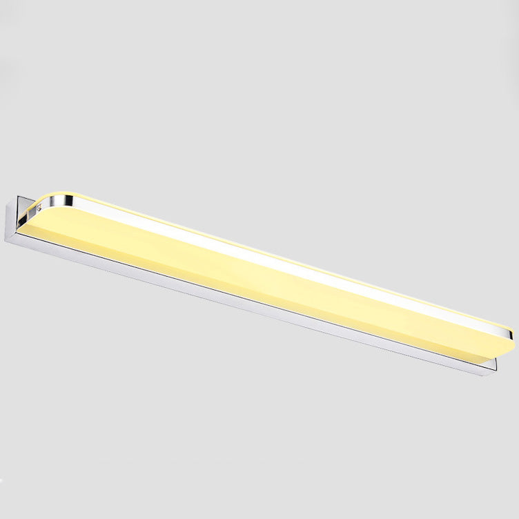 Modern Minimalist Waterproof Rectangular Stainless Steel Acrylic LED Vanity Light Wall Scone Lamp For Bathroom