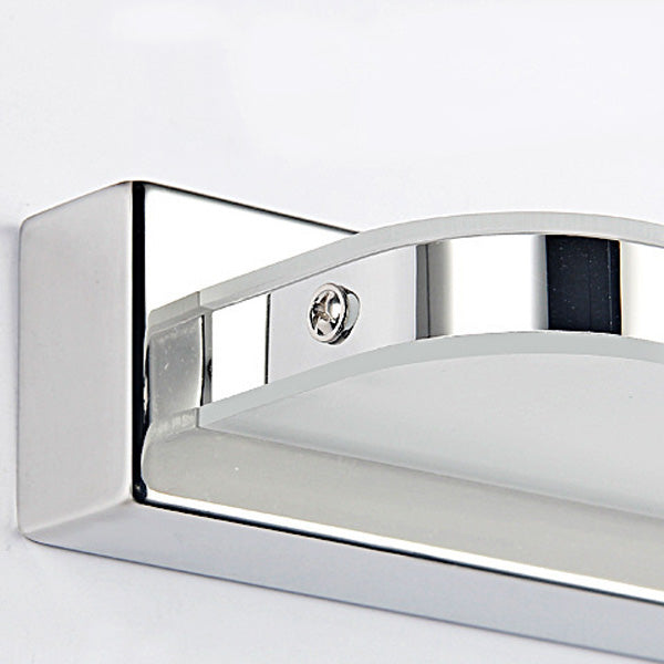 Modern Minimalist Waterproof Rectangular Stainless Steel Acrylic LED Vanity Light Wall Scone Lamp For Bathroom