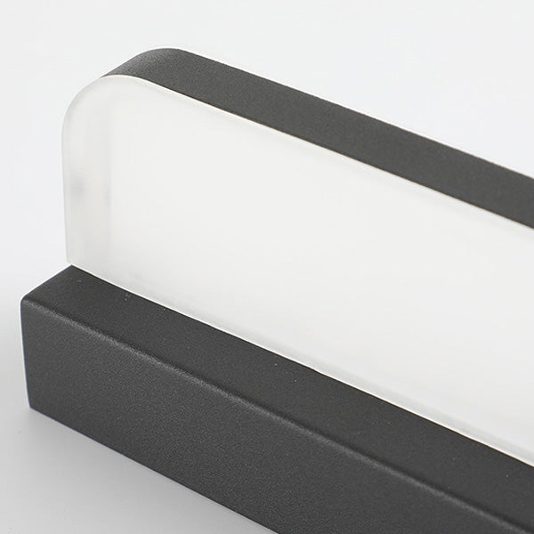Modern Minimalist Waterproof Rectangular Stainless Steel Acrylic LED Vanity Light Wall Scone Lamp For Bathroom