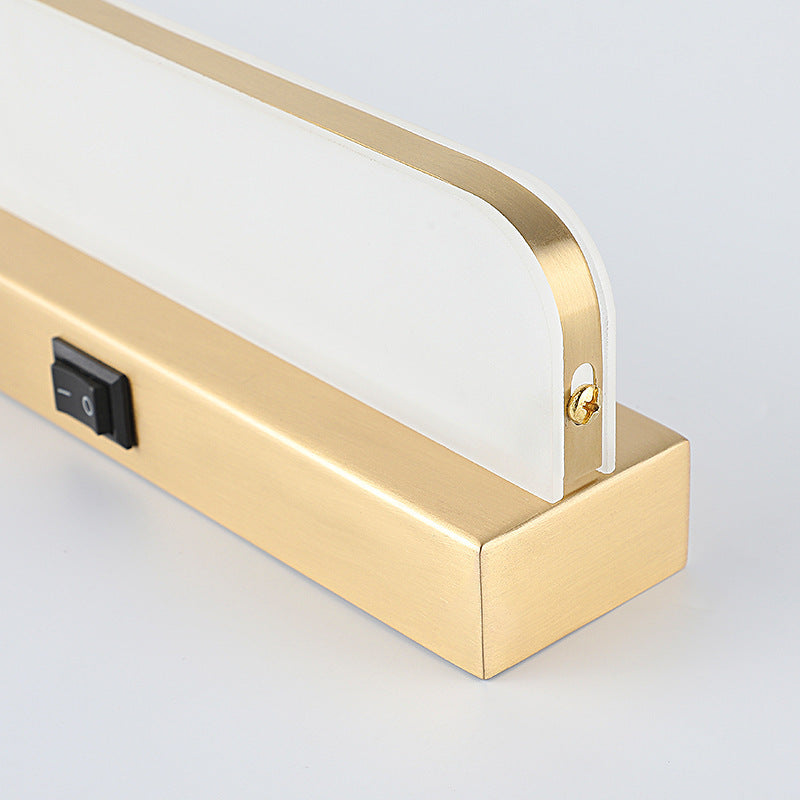 Modern Minimalist Waterproof Rectangular Iron Acrylic LED Vanity Light Wall Scone Lamp For Bathroom