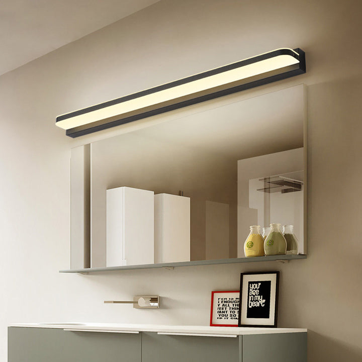 Modern Minimalist Waterproof Rectangular Stainless Steel Acrylic LED Vanity Light Wall Scone Lamp For Bathroom