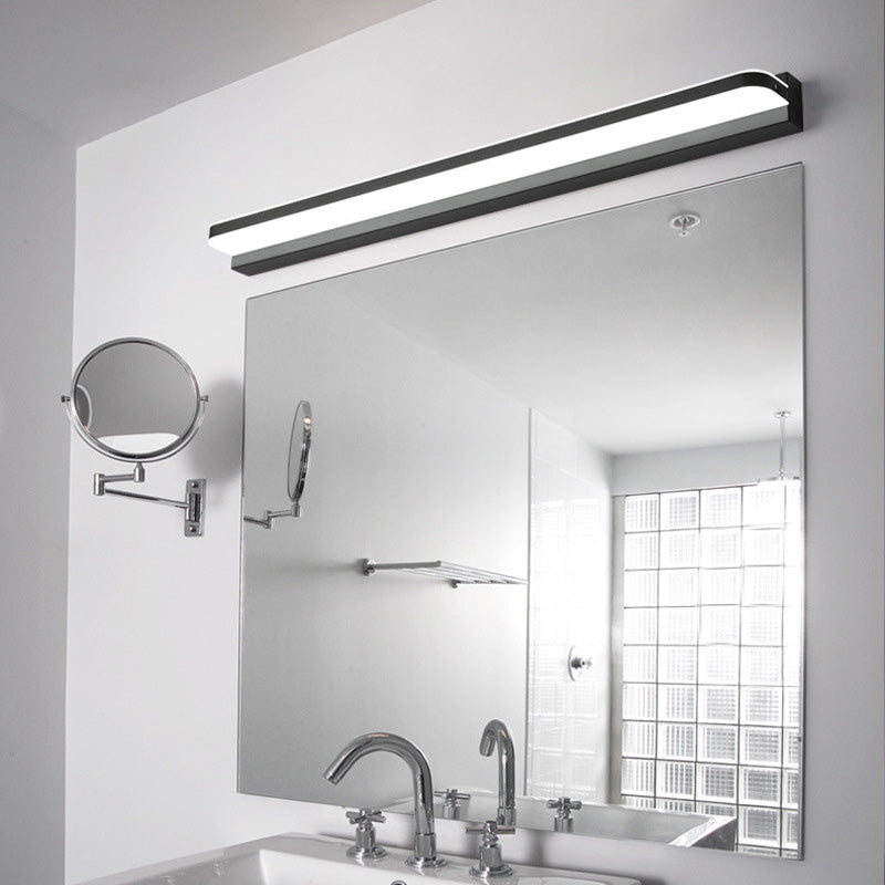 Modern Minimalist Waterproof Rectangular Stainless Steel Acrylic LED Vanity Light Wall Scone Lamp For Bathroom