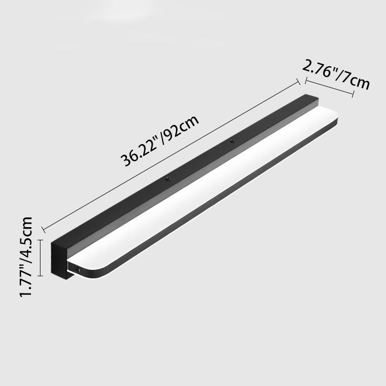 Modern Minimalist Waterproof Rectangular Stainless Steel Acrylic LED Vanity Light Wall Scone Lamp For Bathroom