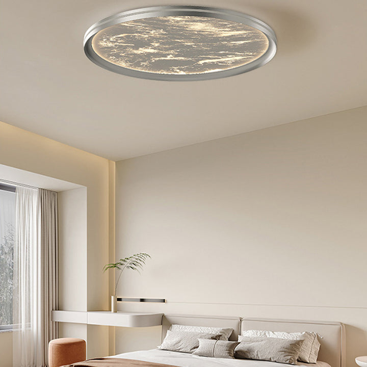Plafonnier LED rond cylindrique moderne minimaliste en aluminium et acrylique pour chambre à coucher 