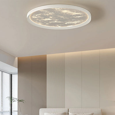 Modern Minimalist Round Cylindrical Aluminum Acrylic LED Flush Mount Ceiling Light For Bedroom