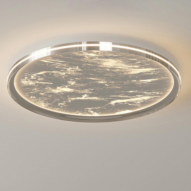 Modern Minimalist Round Cylindrical Aluminum Acrylic LED Flush Mount Ceiling Light For Bedroom