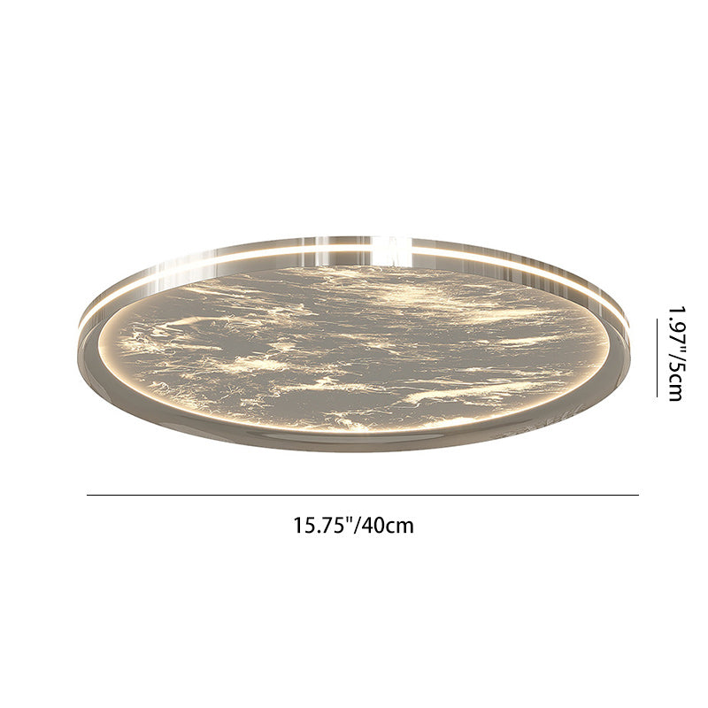 Modern Minimalist Round Cylindrical Aluminum Acrylic LED Flush Mount Ceiling Light For Bedroom