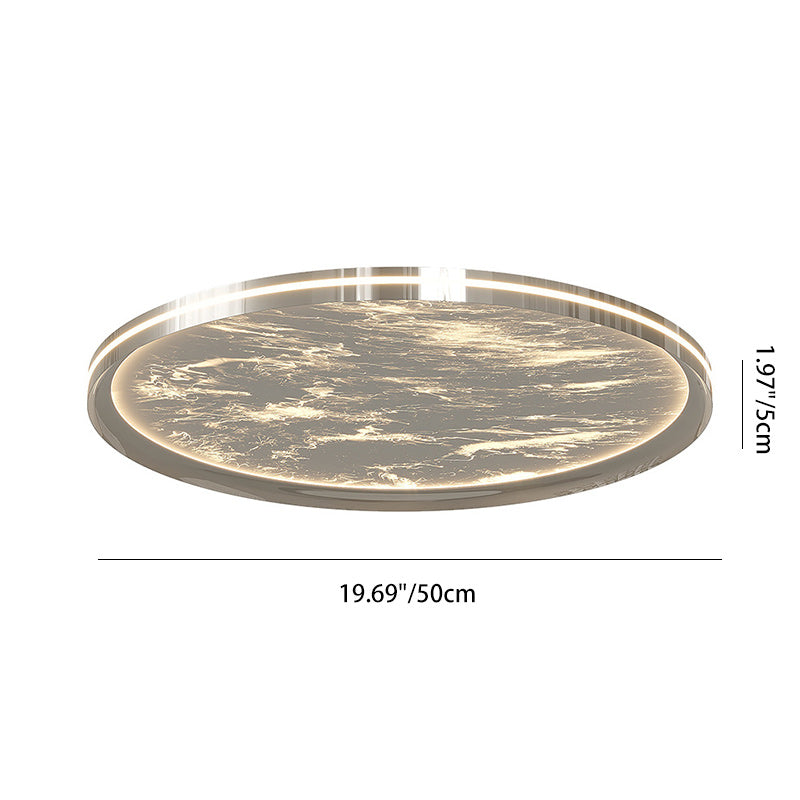 Modern Minimalist Round Cylindrical Aluminum Acrylic LED Flush Mount Ceiling Light For Bedroom