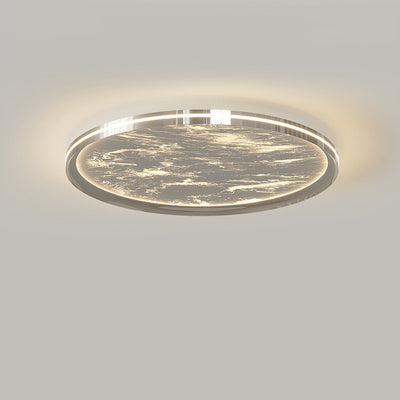 Modern Minimalist Round Cylindrical Aluminum Acrylic LED Flush Mount Ceiling Light For Bedroom